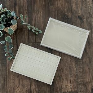 NWOT Coward Stackable Jewelry Trays in Beige Velvet Set of Two